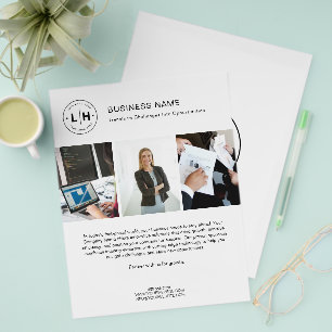 Prospectus 21,6 Cm X 24,94 Cm Flyer d'entreprise blanc moderne avec logo photo