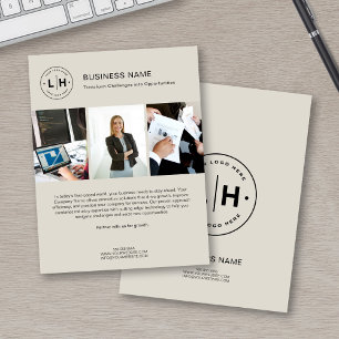 Prospectus 21,6 Cm X 24,94 Cm Flyer d'entreprise photo personnalisé avec logo mo