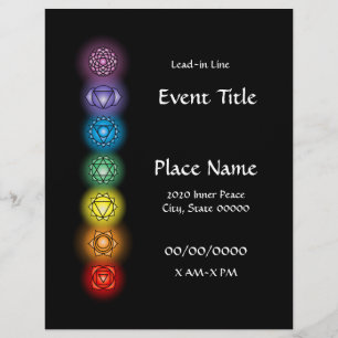 Prospectus 21,6 Cm X 24,94 Cm Flyer d'événement Chakras 8,5 x 11