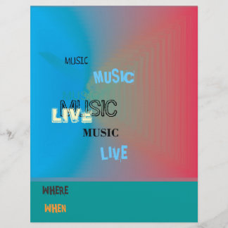 Prospectus 21,6 Cm X 24,94 Cm Flyer d'événement musical moderne et coloré