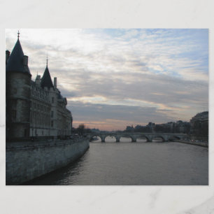 Prospectus 21,6 Cm X 24,94 Cm Flyer élégant avec beau coucher de soleil à Paris