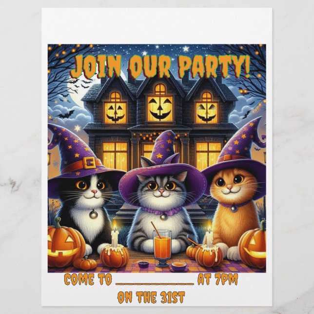 Prospectus 21,6 Cm X 24,94 Cm Flyer Invitation Halloween (Devant)