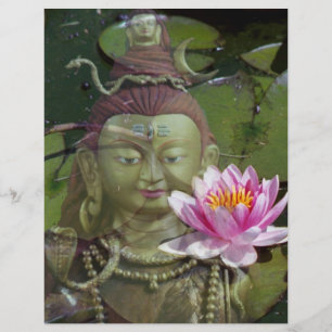Prospectus 21,6 Cm X 24,94 Cm Flyer Lotus & Bouddha