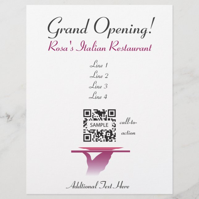 Prospectus 21,6 Cm X 24,94 Cm Flyer Modèle Rosa's Italian Restaurant (Devant)
