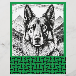 Prospectus 21,6 Cm X 24,94 Cm Flyer personnalisé Chien Berger Minimal