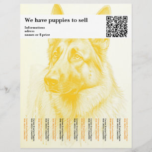 Prospectus 21,6 Cm X 24,94 Cm Flyer personnalisé Chien de Berger Minimal