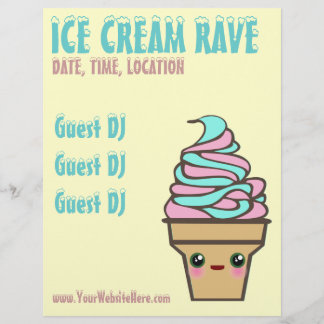 Prospectus 21,6 Cm X 24,94 Cm Flyer personnalisé Ice Cream Rave
