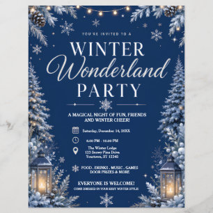 Prospectus 21,6 Cm X 24,94 Cm Flyer pour la fête de Winter Wonderland