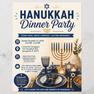 Prospectus 21,6 Cm X 24,94 Cm Flyer pour la soirée de Hanukkah