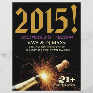 Prospectus 21,6 Cm X 24,94 Cm Flyer pour le nouvel an fêté événement Faire-part