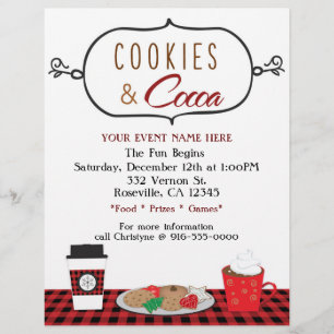 Prospectus 21,6 Cm X 24,94 Cm Flyer pour l'événement de la fête de Noël COOKIES 