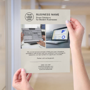 Prospectus 21,6 Cm X 24,94 Cm Flyer professionnel de logo photo moderne pour ent