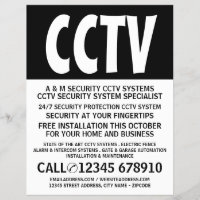 Flyer publicitaire moderne Gras, CCTV Sécurité