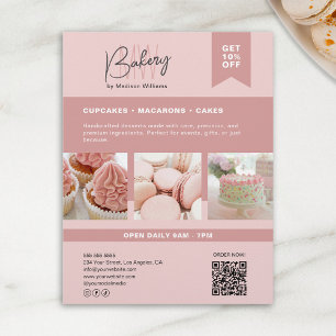 Prospectus 21,6 Cm X 24,94 Cm Flyer Rose avec Logo de Monogramme Personnalisé po