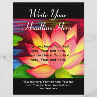 Prospectus 21,6 Cm X 24,94 Cm Flyer rose Lotus Peinture Fleur