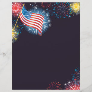 Prospectus 21,6 Cm X 24,94 Cm Flyer USA Flag & Fireworks