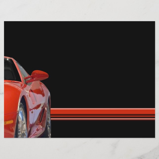 Prospectus 21,6 Cm X 24,94 Cm Flyer Voiture de Sport Rouge (Devant)