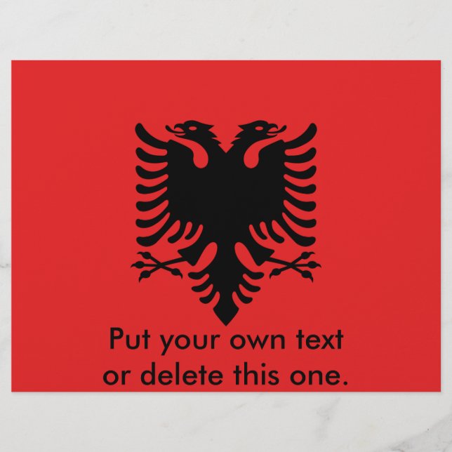 Prospectus 21,6 Cm X 24,94 Cm Flyer with Flag of Albania (Devant)