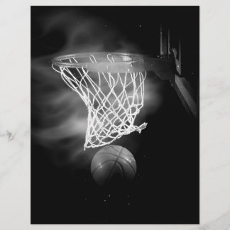 Prospectus 21,6 Cm X 24,94 Cm Flyers de basket-ball noir et blanc