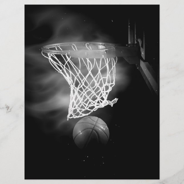 Prospectus 21,6 Cm X 24,94 Cm Flyers de basket-ball noir et blanc (Devant)