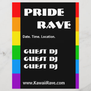 Prospectus 21,6 Cm X 24,94 Cm Flyers de Rave personnalisés Arc-en-ciel Fierté