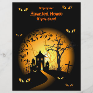 Prospectus 21,6 Cm X 24,94 Cm Flyers Haunted House Halloween