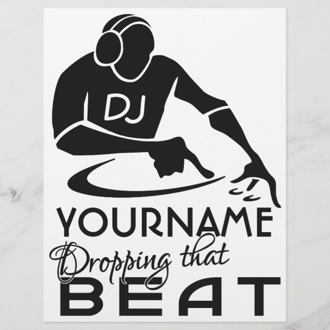 Prospectus 21,6 Cm X 24,94 Cm Flyers personnalisés DJ (Devant)