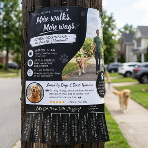 Prospectus 21,6 Cm X 24,94 Cm Flyers pour entreprise de promeneurs de chiens et 