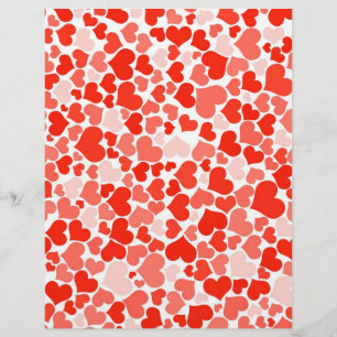 Prospectus 21,6 Cm X 24,94 Cm Fond de coeurs rouges