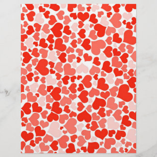 Prospectus 21,6 Cm X 24,94 Cm Fond de coeurs rouges