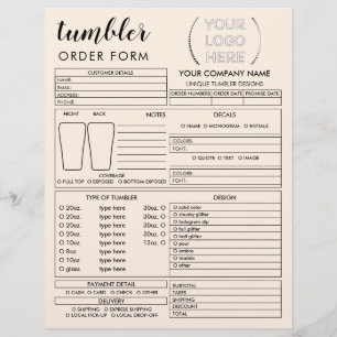 Prospectus 21,6 Cm X 24,94 Cm Formulaire de commande de tasse et mug beige