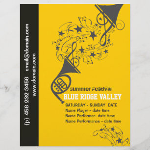 Prospectus 21,6 Cm X 24,94 Cm French Horn Brass Musiciens Festival de musique mu