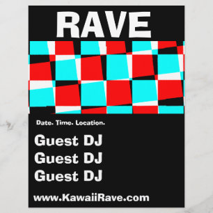 Prospectus 21,6 Cm X 24,94 Cm Funky Checkerboard Custom Rave Flyers