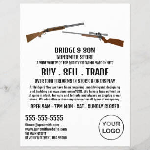 Prospectus 21,6 Cm X 24,94 Cm Fusil & Fusil, Argonnerie, Publicité de magasin