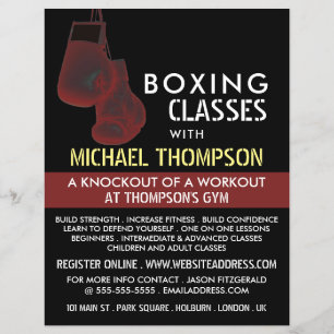 Prospectus 21,6 Cm X 24,94 Cm Gants de boxe solariisés, Classe de boxe, prospect