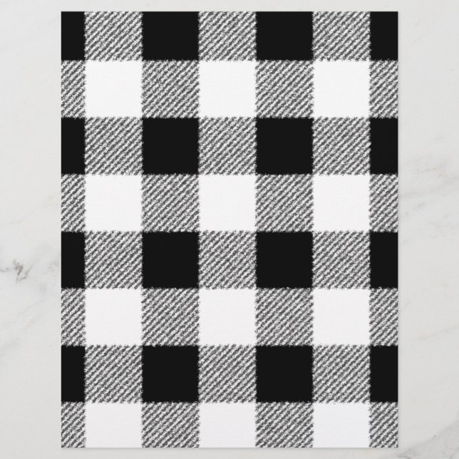 Prospectus 21,6 Cm X 24,94 Cm Gingham check pattern black and white (Devant)