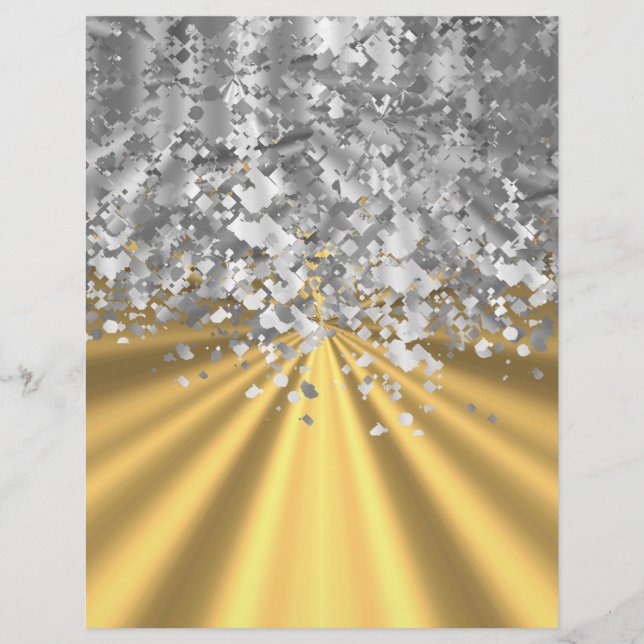 Prospectus 21,6 Cm X 24,94 Cm Gold et fausse parties scintillant personnalisée (Devant)