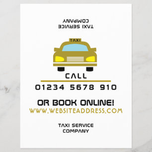 Prospectus 21,6 Cm X 24,94 Cm Gold Taxi Cab Logo with Price List