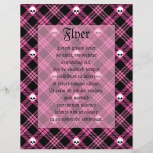Prospectus 21,6 Cm X 24,94 Cm Gothique Crâne Tartan Plaid