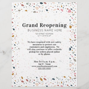 Prospectus 21,6 Cm X 24,94 Cm Grande réouverture Entreprise générique Terrazzo