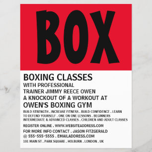 Prospectus 21,6 Cm X 24,94 Cm Gras moderne, Classe Boxe Advert Flyer
