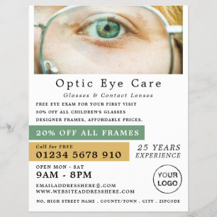 Prospectus 21,6 Cm X 24,94 Cm Green Eye, Optician, Technical Practitioner