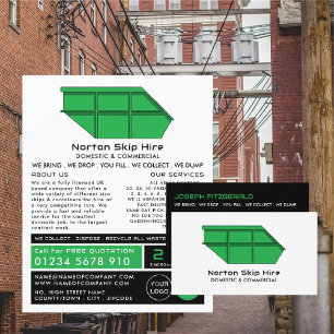 Prospectus 21,6 Cm X 24,94 Cm Green Skip, Skip/Dumpster Company Advertising