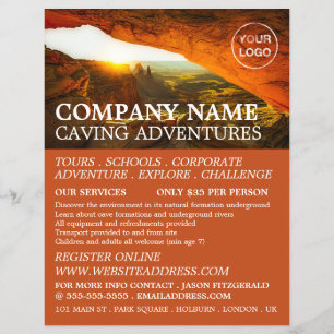 Prospectus 21,6 Cm X 24,94 Cm Grotte, spéléologie Aventure Publicité Circulaire
