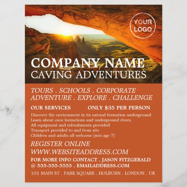 Prospectus 21,6 Cm X 24,94 Cm Grotte, spéléologie Aventure Publicité Circulaire (Devant)
