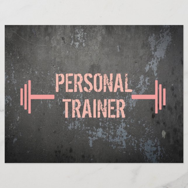 Prospectus 21,6 Cm X 24,94 Cm Grunge Personal Trainer Circulaire (Devant)