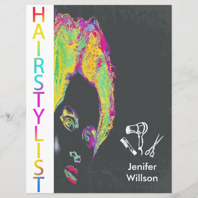 Prospectus 21,6 Cm X 24,94 Cm Hairstylist Flyer (Devant)
