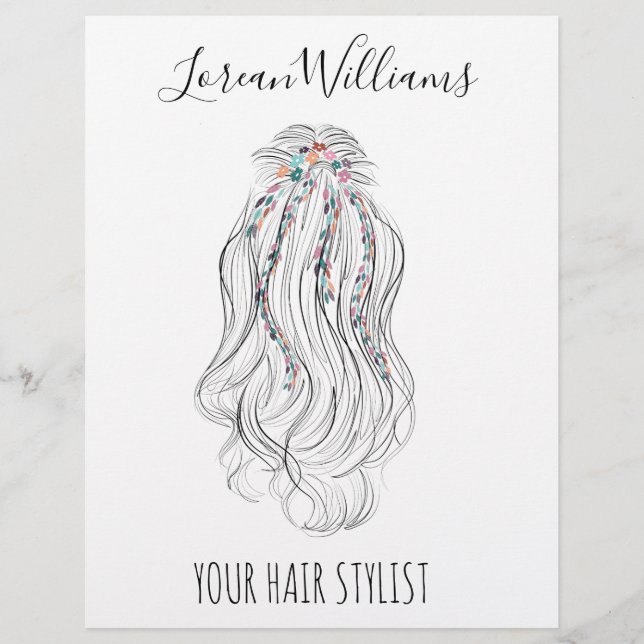 Prospectus 21,6 Cm X 24,94 Cm Half ponytail hair floral Hairstyling branding (Devant)