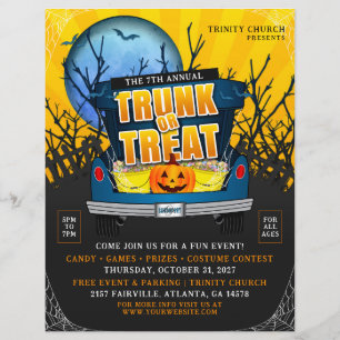 Prospectus 21,6 Cm X 24,94 Cm Halloween Church Trunk ou Treat Event