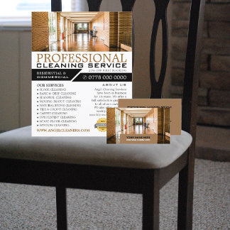 Prospectus 21,6 Cm X 24,94 Cm Hallway Floor, Service de nettoyage Publicité